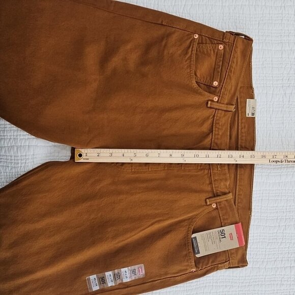 Levi's 501 Original Jeans Men's 40x29 Stretch Rust Brown Button Fly NWT Classic - Picture 9 of 16